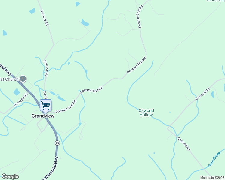 map of restaurants, bars, coffee shops, grocery stores, and more near 692 Possum Trot Road in Grandview