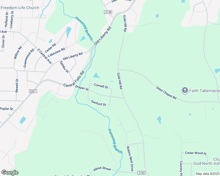 map of restaurants, bars, coffee shops, grocery stores, and more near 1116 Cornell Street in Asheboro