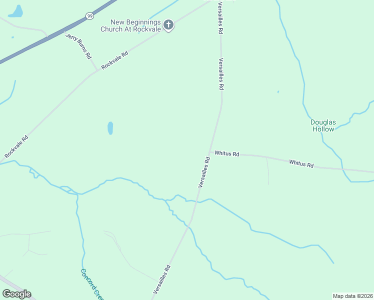 map of restaurants, bars, coffee shops, grocery stores, and more near 9820 Versailles Road in Rockvale