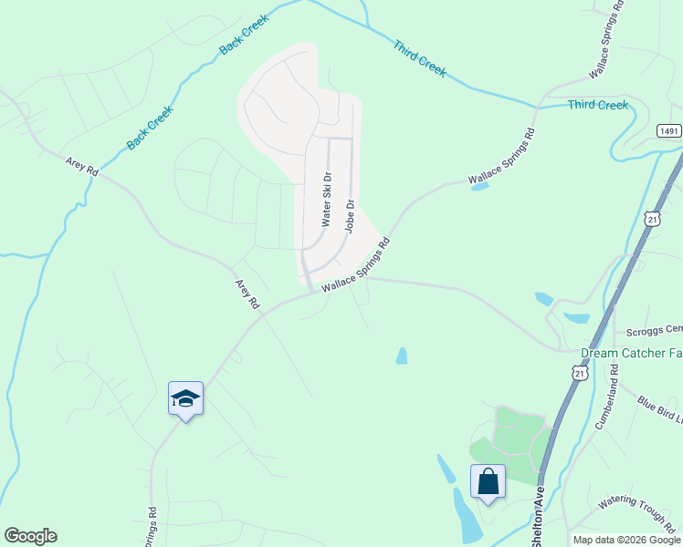 map of restaurants, bars, coffee shops, grocery stores, and more near 110 Wake Court in Statesville