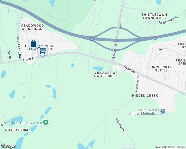 map of restaurants, bars, coffee shops, grocery stores, and more near 2820 Bogle Branch Court in Raleigh