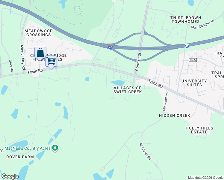 map of restaurants, bars, coffee shops, grocery stores, and more near 2820 Bogle Branch Court in Raleigh