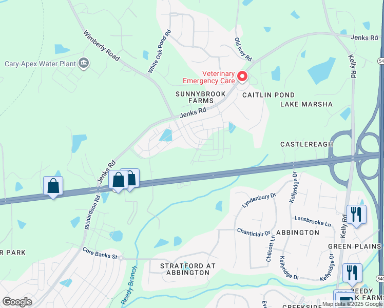 map of restaurants, bars, coffee shops, grocery stores, and more near 932 Baldwin Ridge Road in Apex