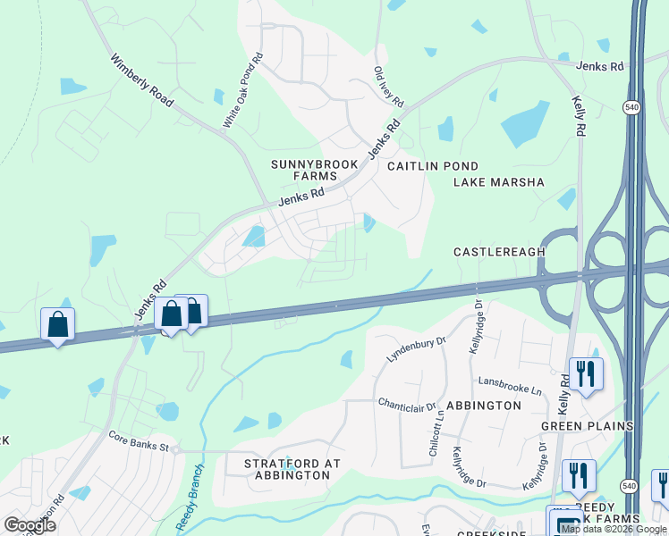 map of restaurants, bars, coffee shops, grocery stores, and more near 2812 U.S. Highway 64 in Apex