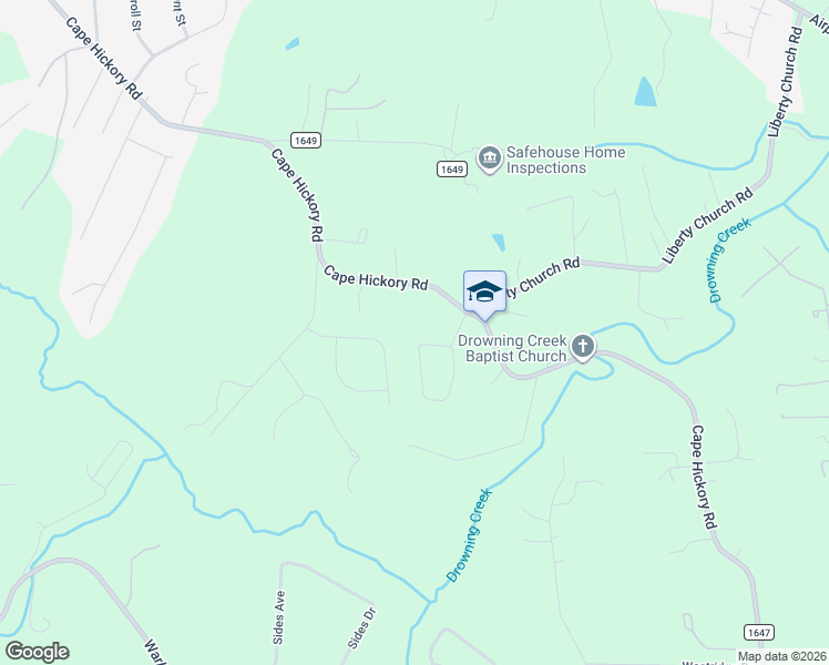 map of restaurants, bars, coffee shops, grocery stores, and more near 2792 Cliftwood Circle in Hickory