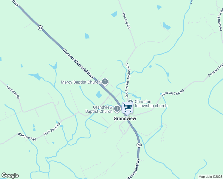 map of restaurants, bars, coffee shops, grocery stores, and more near 5360-5378 Wassom Memorial Hwy in Grandview