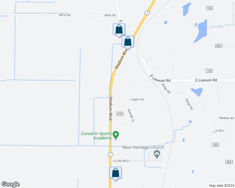 map of restaurants, bars, coffee shops, grocery stores, and more near 5469 Arkansas 1 in Jonesboro