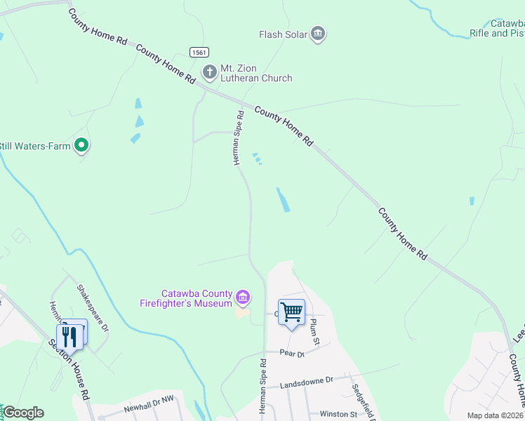 map of restaurants, bars, coffee shops, grocery stores, and more near 4114 Herman Sipe Road in Conover