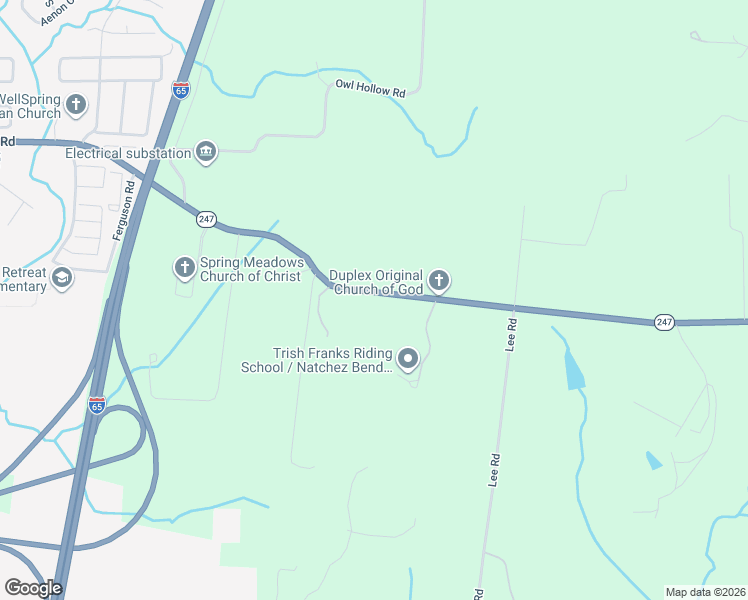 map of restaurants, bars, coffee shops, grocery stores, and more near 3122-3134 Duplex Road in Spring Hill