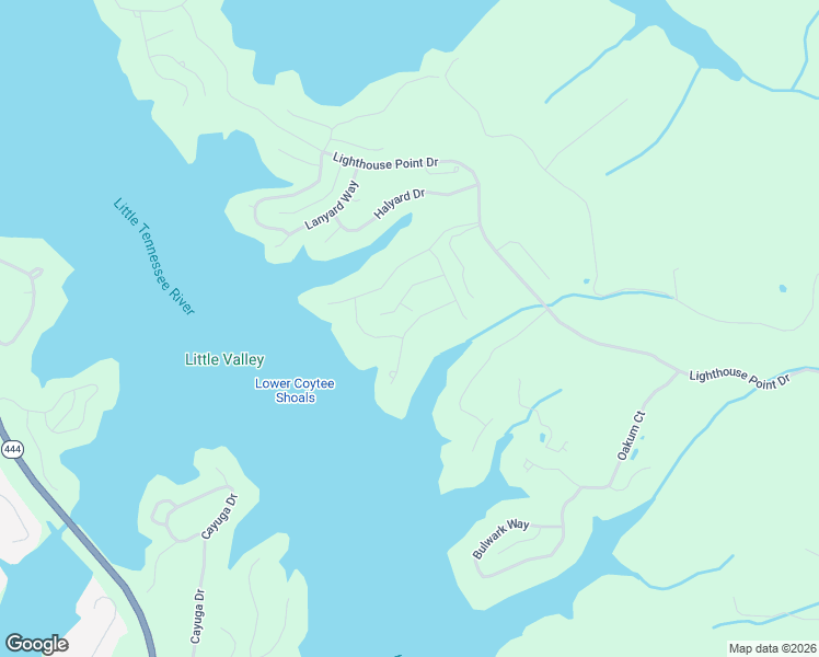 map of restaurants, bars, coffee shops, grocery stores, and more near Zepher Drive in Lenoir City