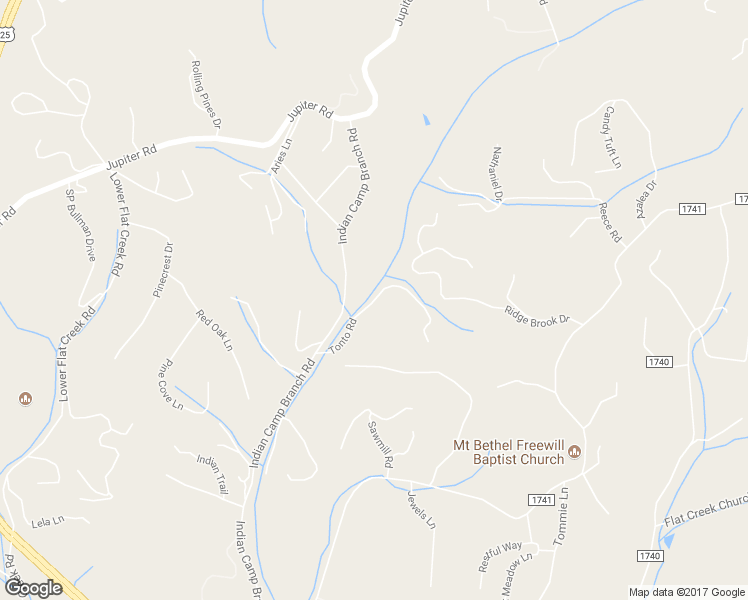 map of restaurants, bars, coffee shops, grocery stores, and more near Tonto Road in Weaverville