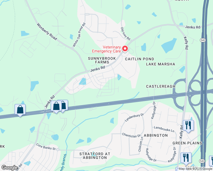 map of restaurants, bars, coffee shops, grocery stores, and more near 2812 U.S. 64 in Apex