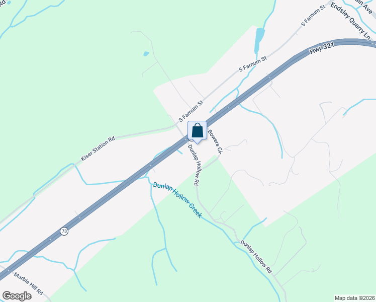 map of restaurants, bars, coffee shops, grocery stores, and more near 205 Dunlap Hollow Road in Friendsville