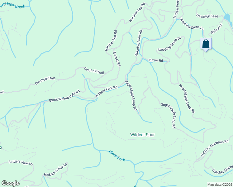 map of restaurants, bars, coffee shops, grocery stores, and more near 2519 Wildcat Ridge Road in Sevierville