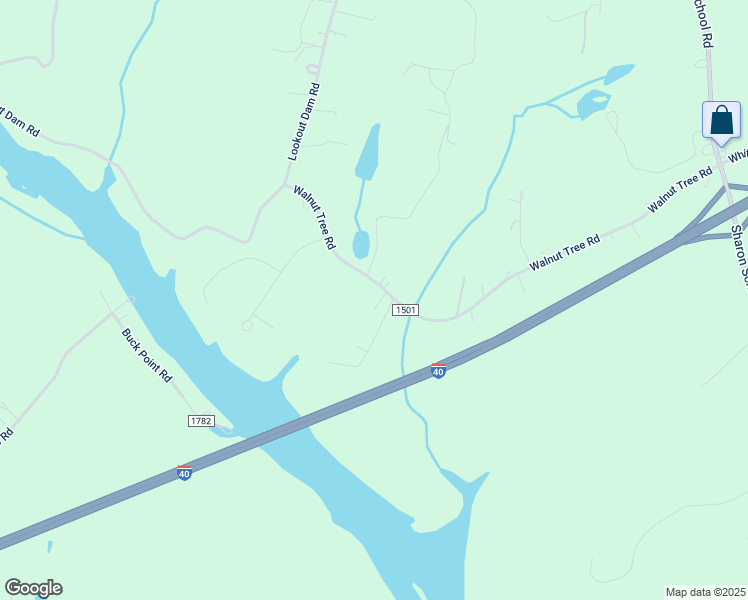 map of restaurants, bars, coffee shops, grocery stores, and more near 343 Walnut Tree Road in Statesville