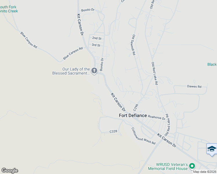 map of restaurants, bars, coffee shops, grocery stores, and more near in Fort Defiance