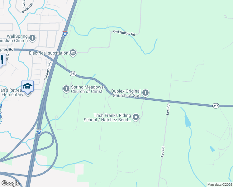 map of restaurants, bars, coffee shops, grocery stores, and more near 3030 Duplex Road in Spring Hill