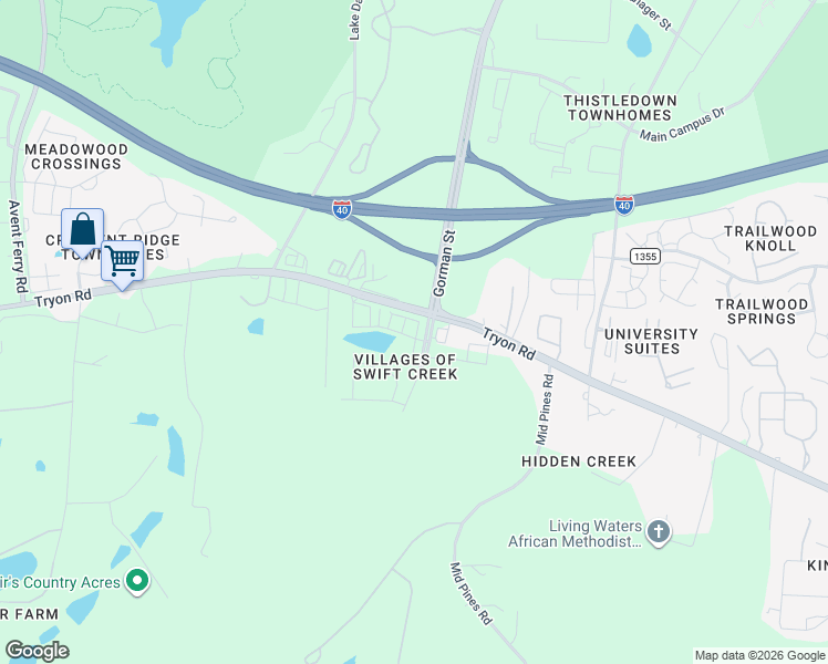 map of restaurants, bars, coffee shops, grocery stores, and more near in Raleigh