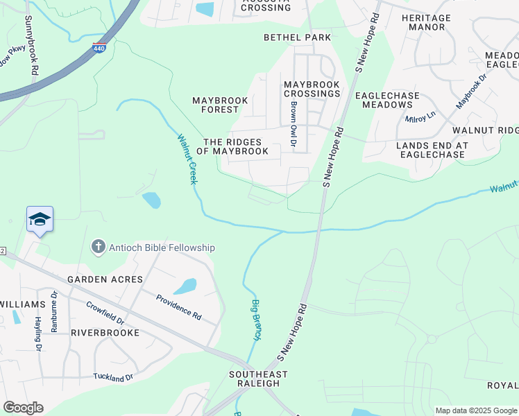 map of restaurants, bars, coffee shops, grocery stores, and more near 1958 Walnut Overlook Way in Raleigh