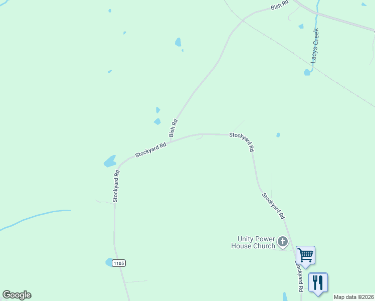 map of restaurants, bars, coffee shops, grocery stores, and more near 1375 Stockyard Road in Staley