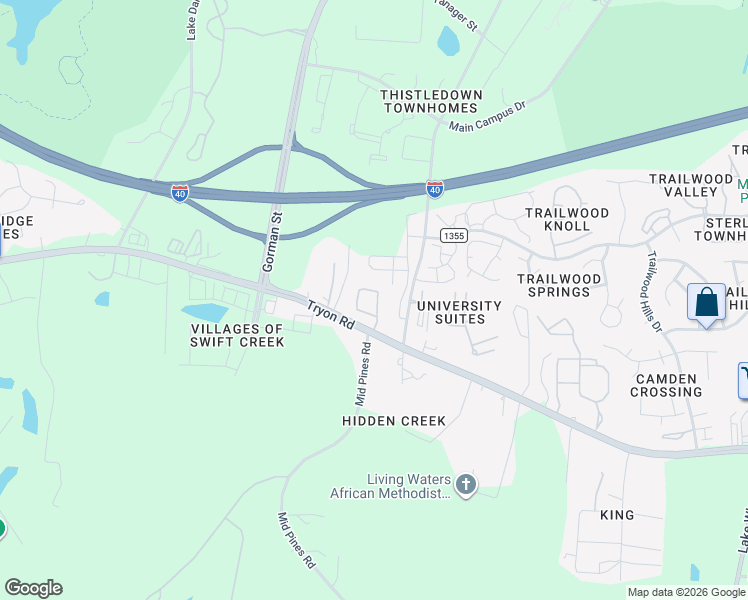 map of restaurants, bars, coffee shops, grocery stores, and more near 2012 Fieldhouse Avenue in Raleigh