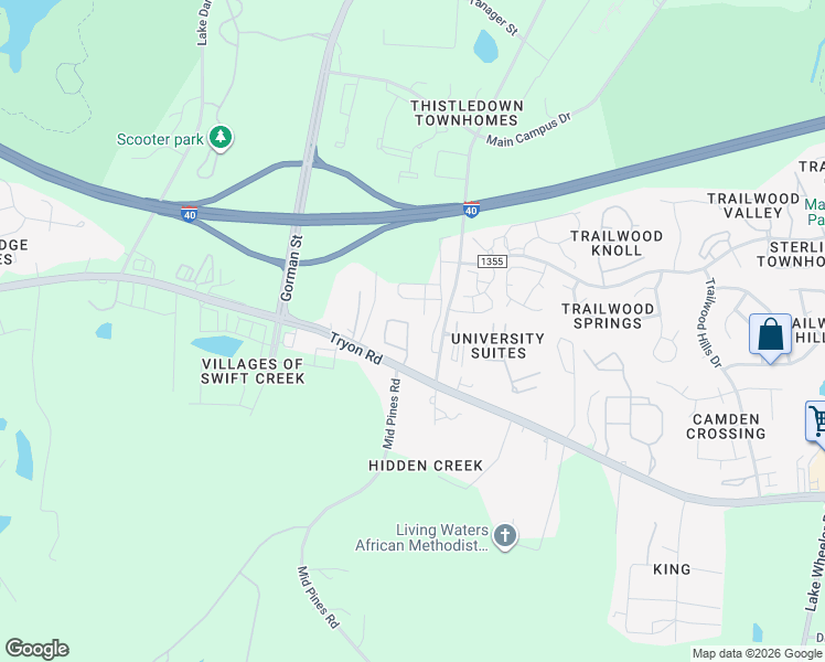 map of restaurants, bars, coffee shops, grocery stores, and more near 2013 Fieldhouse Avenue in Raleigh