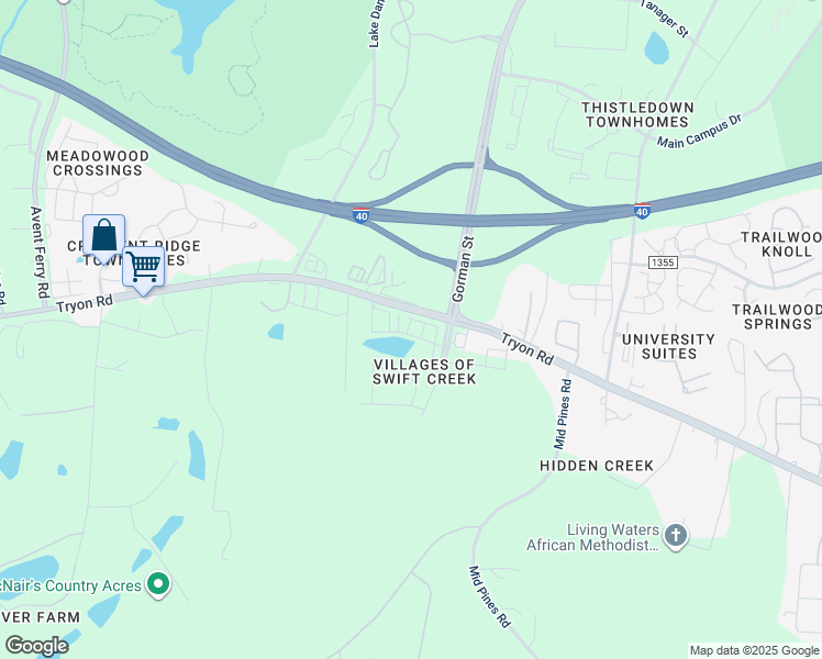 map of restaurants, bars, coffee shops, grocery stores, and more near 3830 Amelia Park Drive in Raleigh