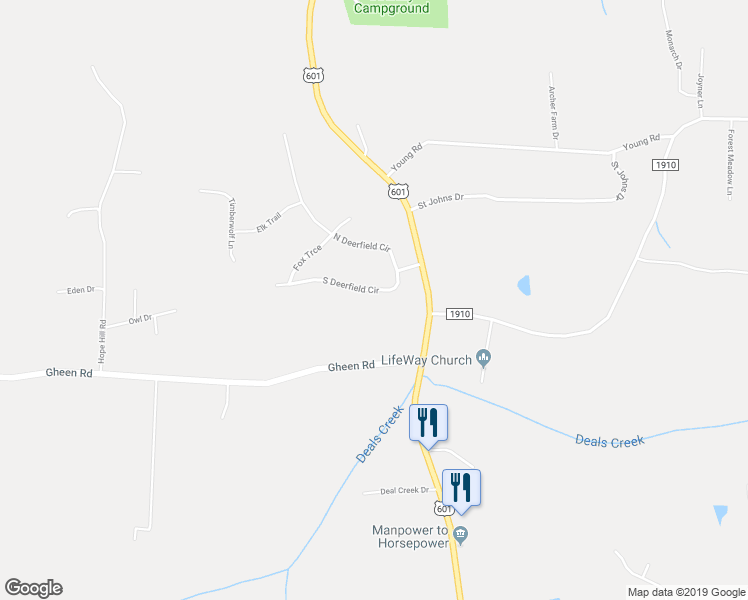 map of restaurants, bars, coffee shops, grocery stores, and more near 111 South Deerfield Circle in Salisbury