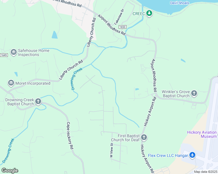 map of restaurants, bars, coffee shops, grocery stores, and more near 2419 West View Acres Avenue Extension in Hickory