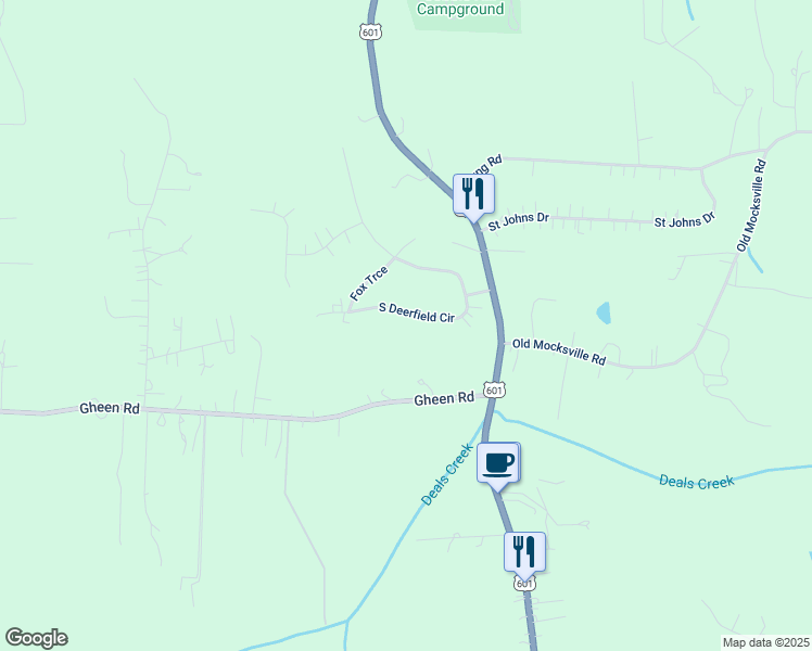 map of restaurants, bars, coffee shops, grocery stores, and more near 201 South Deerfield Circle in Salisbury