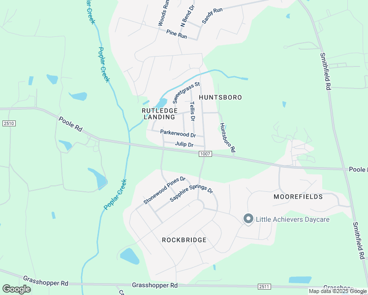map of restaurants, bars, coffee shops, grocery stores, and more near 5144 Julip Drive in Knightdale