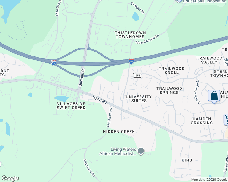 map of restaurants, bars, coffee shops, grocery stores, and more near 2013 Chancellor Place in Raleigh
