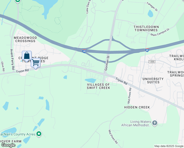 map of restaurants, bars, coffee shops, grocery stores, and more near 2817 Carter Finley Place in Raleigh
