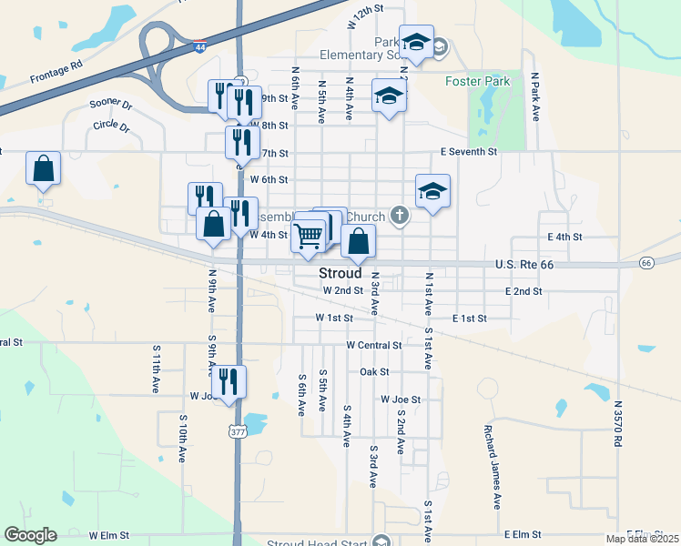 map of restaurants, bars, coffee shops, grocery stores, and more near in Stroud