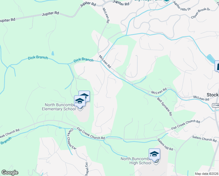 map of restaurants, bars, coffee shops, grocery stores, and more near 56 Cherry Ridge Lane in Weaverville