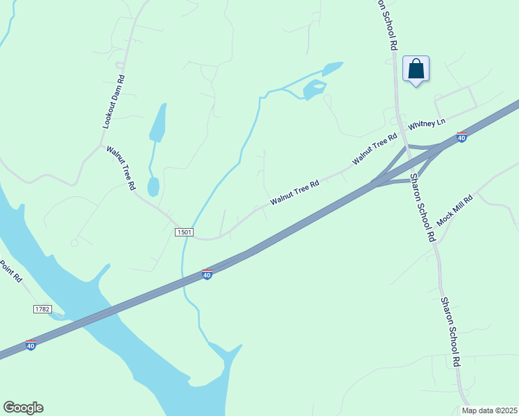 map of restaurants, bars, coffee shops, grocery stores, and more near Walnut Tree Road in Statesville