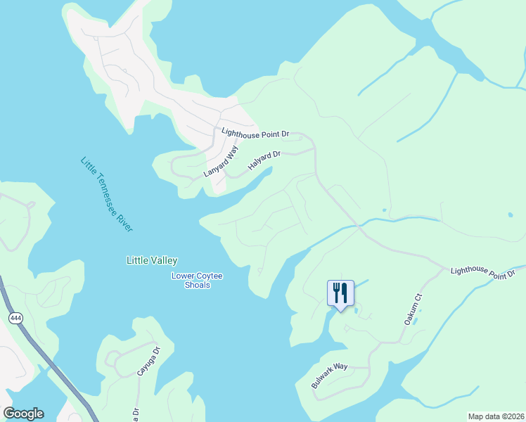 map of restaurants, bars, coffee shops, grocery stores, and more near 1098 Taffrail Drive in Lenoir City