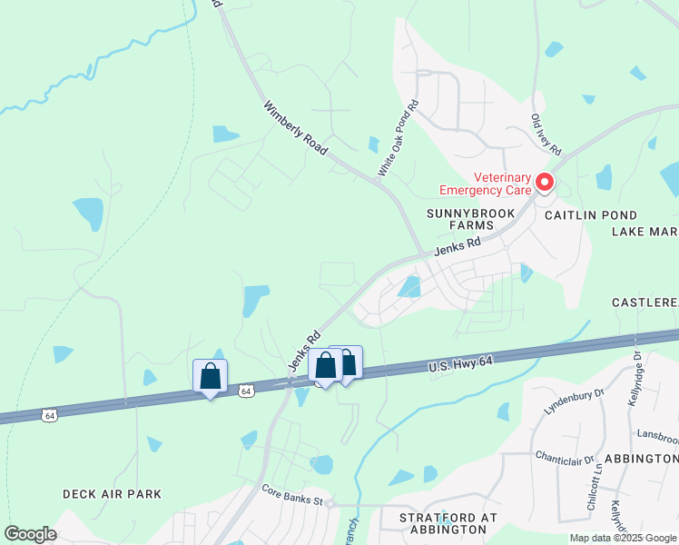 map of restaurants, bars, coffee shops, grocery stores, and more near 8200 Jenks Road in Apex