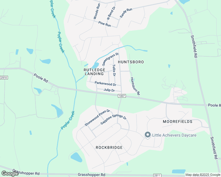 map of restaurants, bars, coffee shops, grocery stores, and more near 1237 Topping Lane in Knightdale