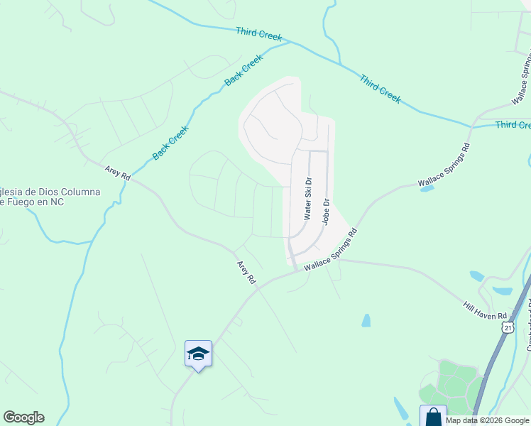 map of restaurants, bars, coffee shops, grocery stores, and more near 155 Hidden Lakes Road in Statesville