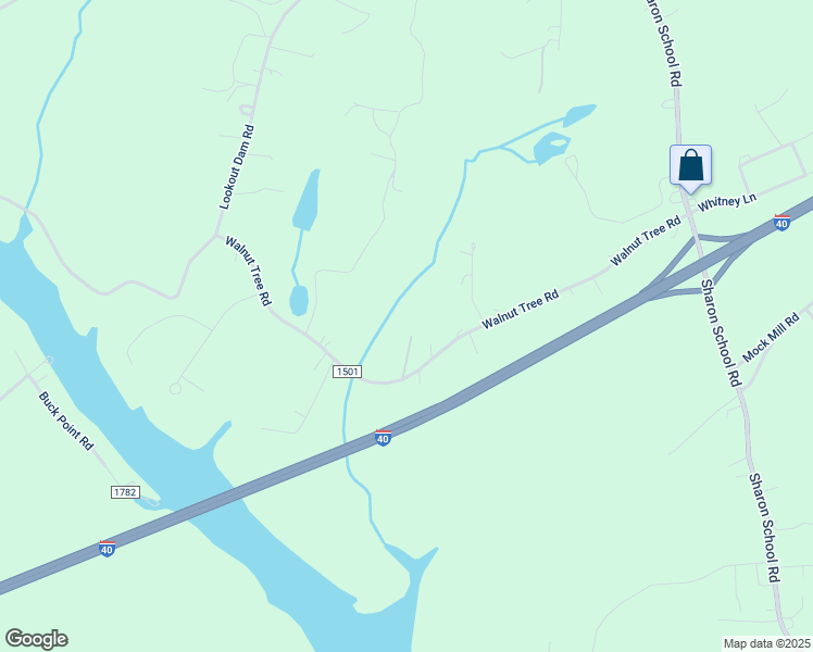 map of restaurants, bars, coffee shops, grocery stores, and more near Walnut Tree Road in Statesville