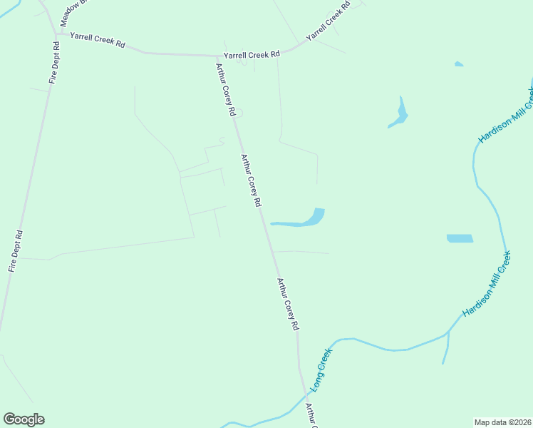 map of restaurants, bars, coffee shops, grocery stores, and more near 1555 Arthur Corey Road in Williamston