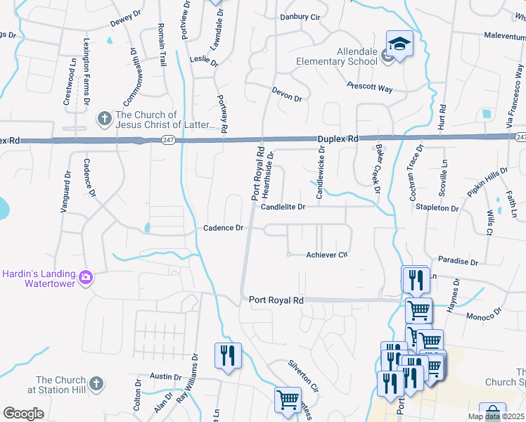 map of restaurants, bars, coffee shops, grocery stores, and more near 3027 Candlelite Drive in Spring Hill