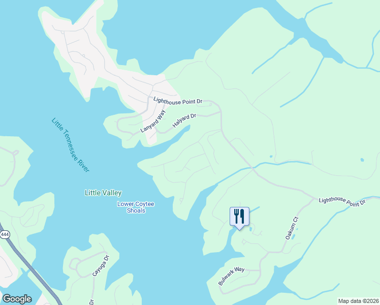 map of restaurants, bars, coffee shops, grocery stores, and more near 262 Commodore Drive in Lenoir City