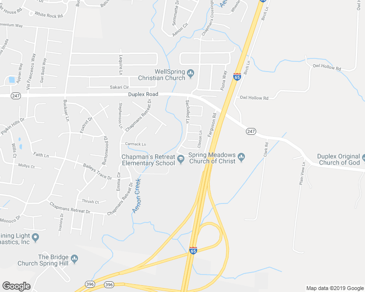 map of restaurants, bars, coffee shops, grocery stores, and more near 4005 Clinton Lane in Spring Hill