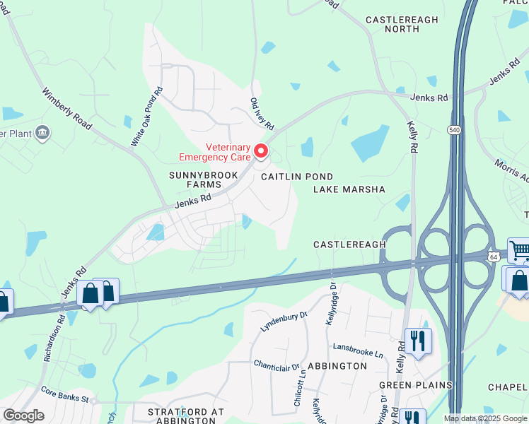 map of restaurants, bars, coffee shops, grocery stores, and more near 840 Summit Crest Court in Apex