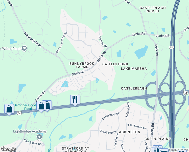 map of restaurants, bars, coffee shops, grocery stores, and more near 808 Summit Crest Court in Apex