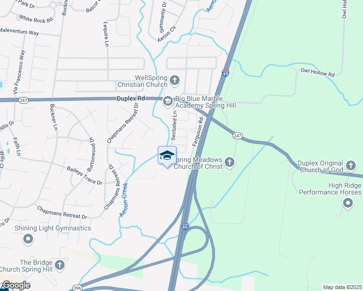 map of restaurants, bars, coffee shops, grocery stores, and more near 3000 Michael Ln in Spring Hill