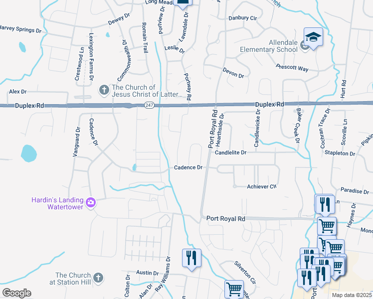 map of restaurants, bars, coffee shops, grocery stores, and more near 1038 Lonergan Circle in Spring Hill