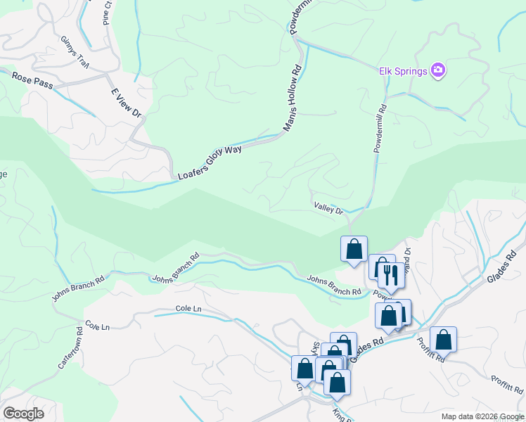 map of restaurants, bars, coffee shops, grocery stores, and more near 1009 North Highland Drive in Gatlinburg